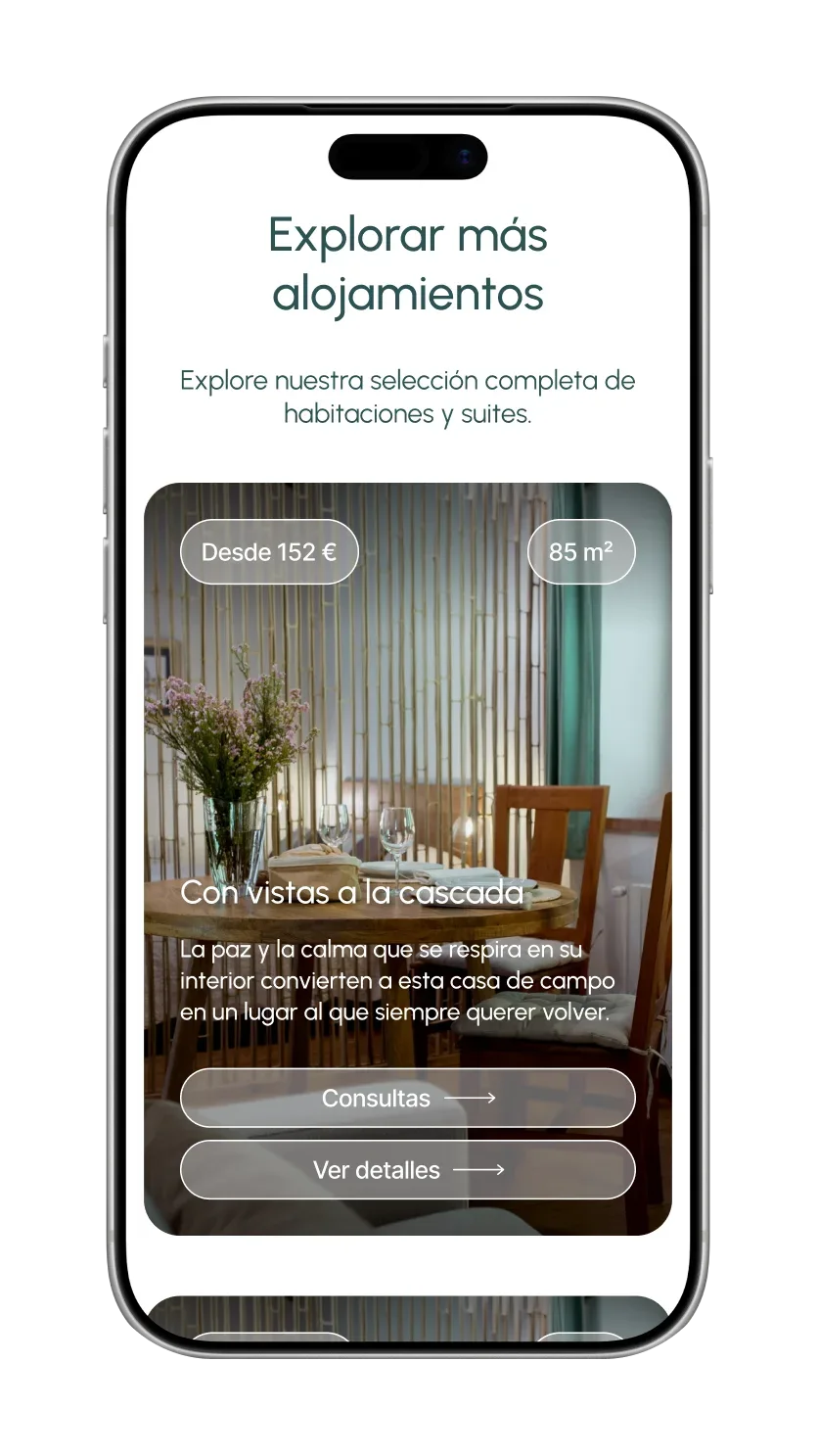 Sitio web de El Molino de Bonaco en formato móvil