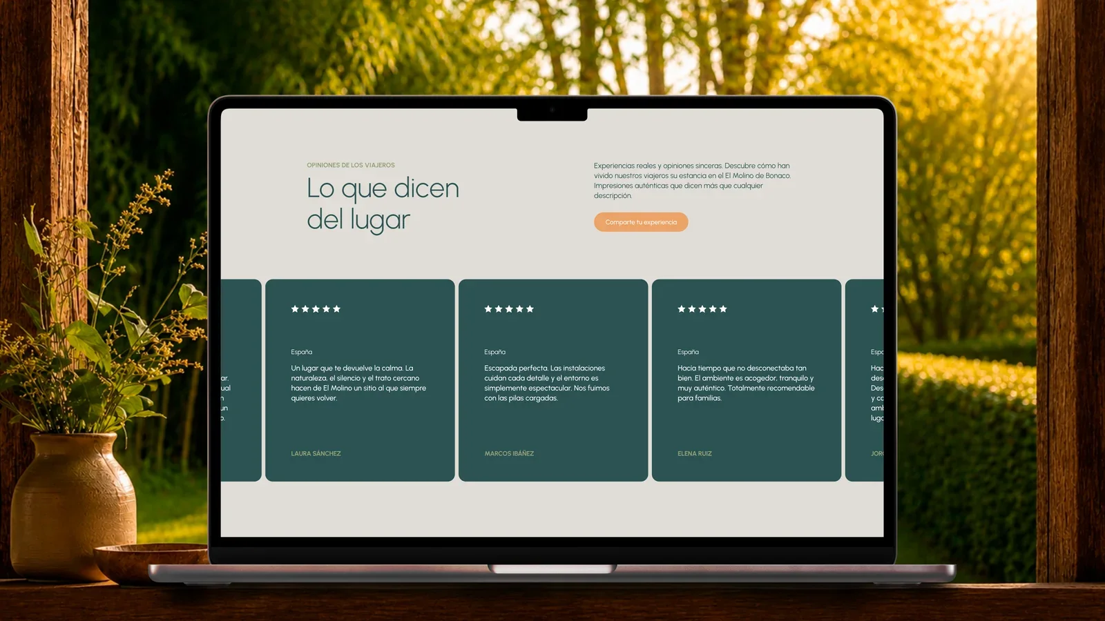 Sección del sitio web de El Molino de Bonaco