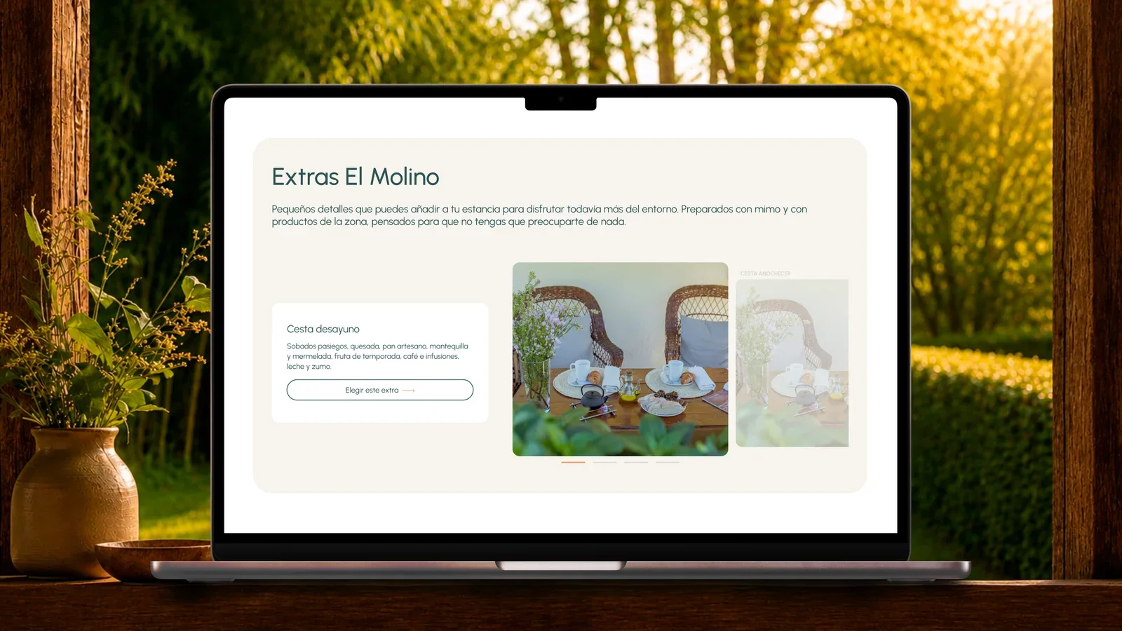 Sección del sitio web de El Molino de Bonaco