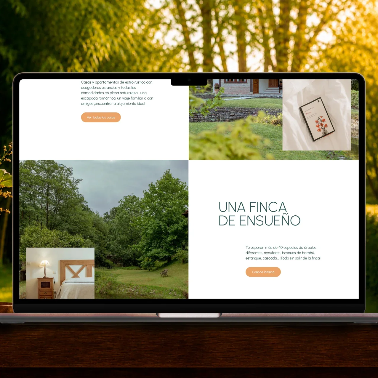 Página del sitio web de El Molino de Bonaco en un portátil