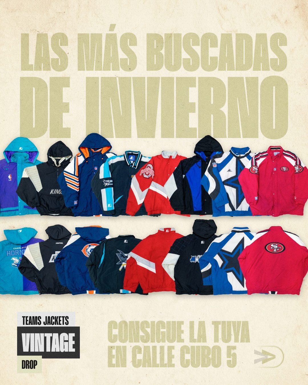 Publicación de Instagram de Santander Vintage sobre chaquetas vintage de invierno