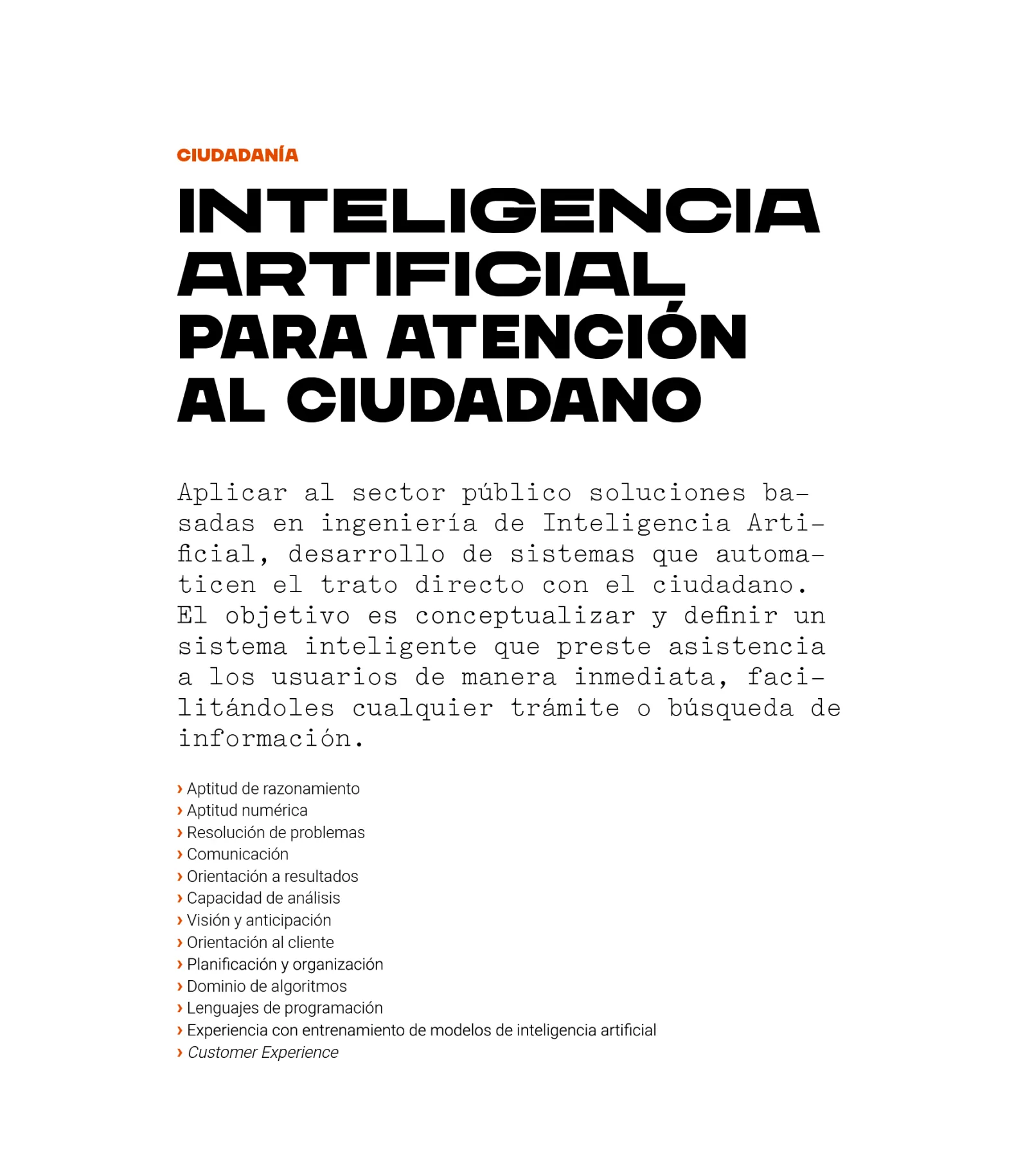 Puesto del área de ciudadanía: inteligencia artificial para la atención al ciudadano