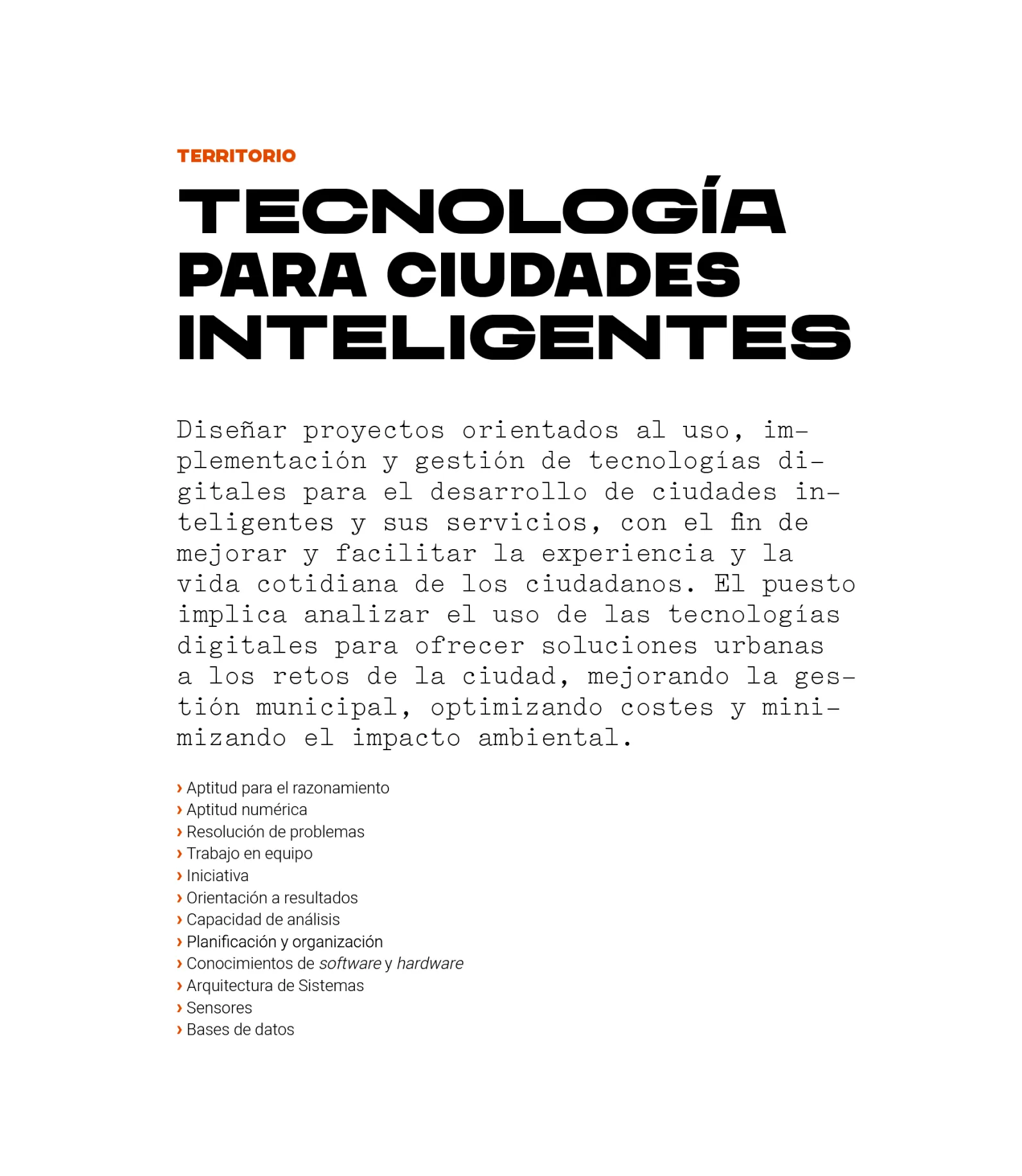 Puesto del área de territorio: tecnología para ciudades inteligentes