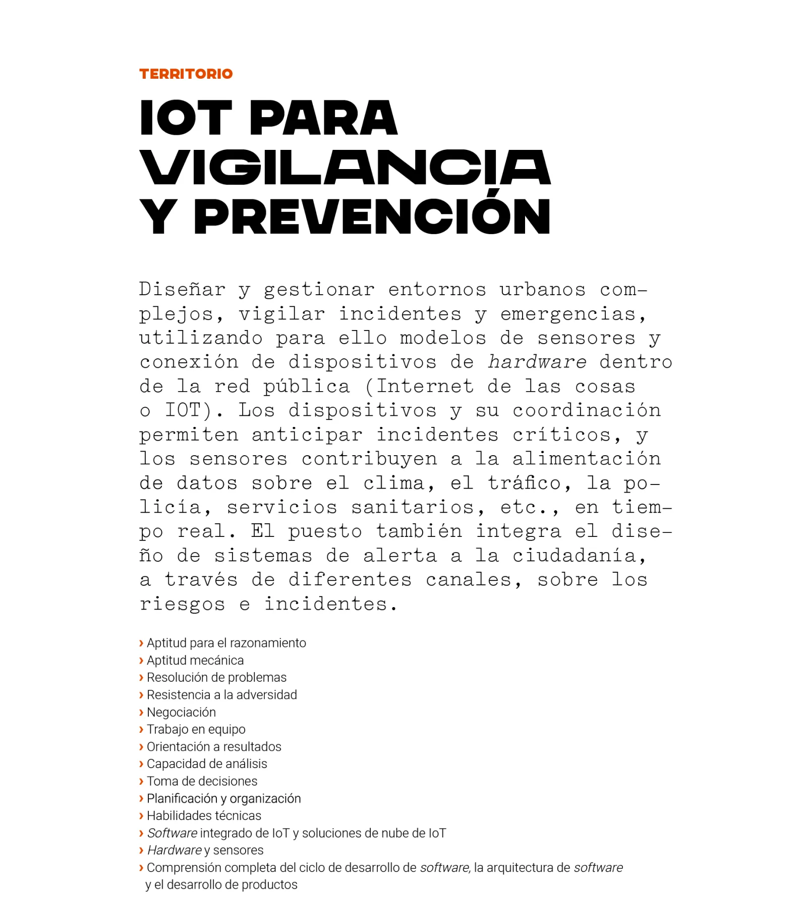 Puesto del área de territorio: IoT para vigilancia y prevención