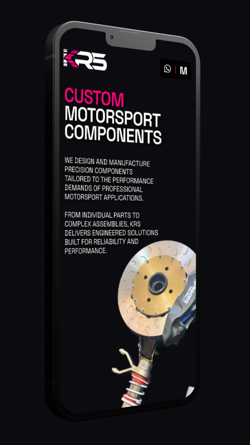 Componentes para motorsport de KRS Racing Systems en formato móvil